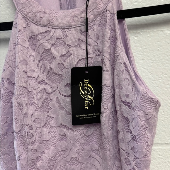 Purple Asymmetrical Sundress with Halter Neckline for Wedding Guest - Picture 13 of 16